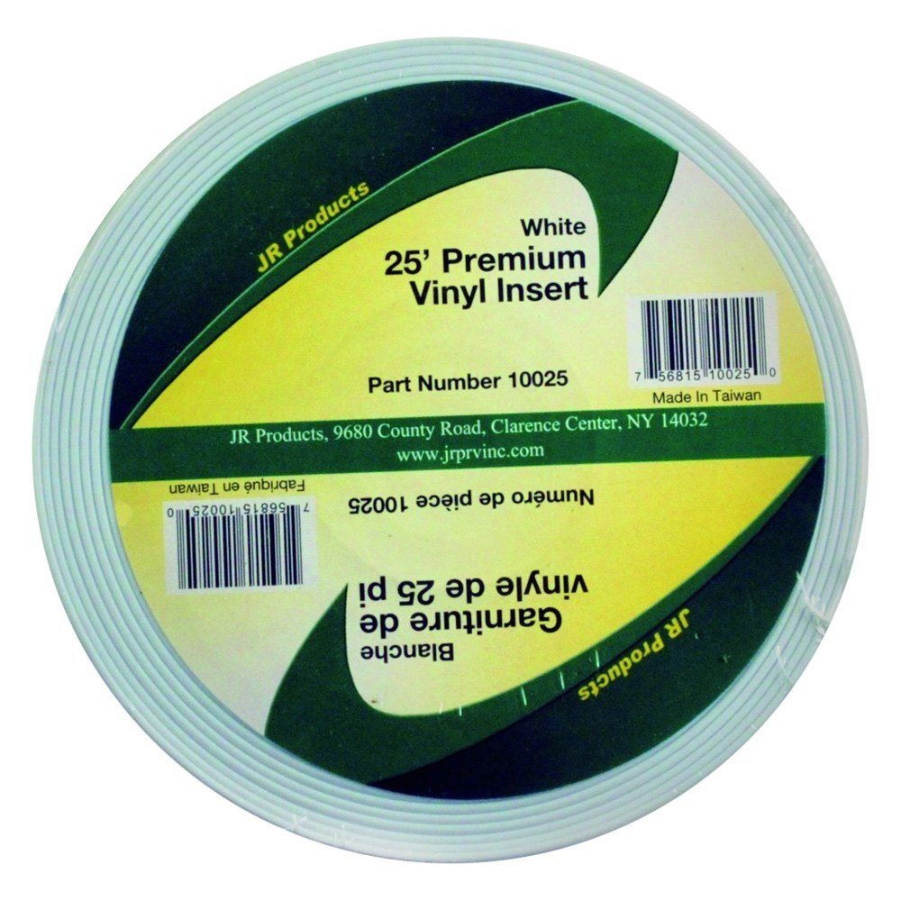 JR Products , 1"x25' PREMIUM VINYL INSERT, WHITE