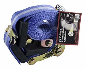 Erickson, 2" X 12' 6000 LB ADJUSTABLE TIRE STRAP W/ E-TRACK ROLLER IDLER FITTING