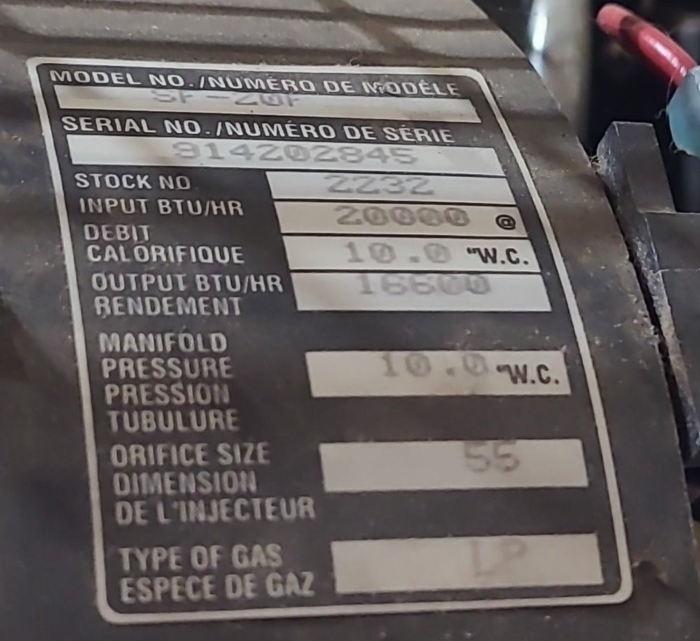 Suburban, 20000 BTU USED SF-20F Suburban RV Propane Furnace