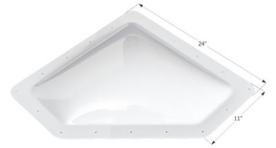 ICON, Icon Neo Angle Skylight 4 Inch High Bubble Type Dome 11" x 24" White - 01865