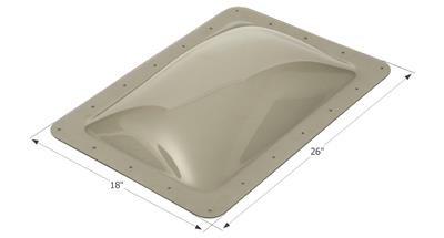 ICON, Icon Rectangular Skylight 4" Bubble Type Dome Opening 14" x 22" Smoke - 12080