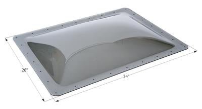 ICON, Icon Rectangular Skylight 4" Bubble Type Dome Opening 22" x 30" Smoke - 12122