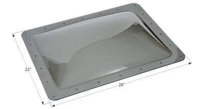 ICON, Icon Rectangular Skylight 4"Bubble Type Dome Opening 18" x 24" Smoke - 12119