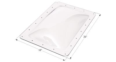 ICON, Icon Skylight 4" Bubble Type Dome Rectangular Clear Opening 14" x 22"