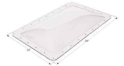 ICON, Icon Skylight 4" Bubble Type Dome Rectangular Clear Opening 18" x 30" - 01854