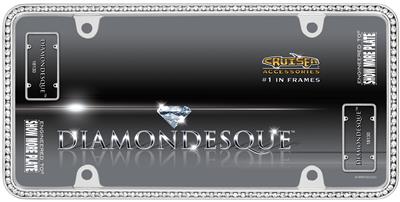 Cruiser , License Plate Frame Cruiser 18130 Diamondesque, Diamond Studded Perimeter, Chrome