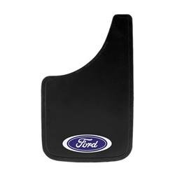 Plasticolor , Mud Flap Plasticolor 000488R01 Easy-Fit Series, Universal 9" x 15", Set Of 2, Flat, Ford Logo, Black, Fiberglass Reinforced