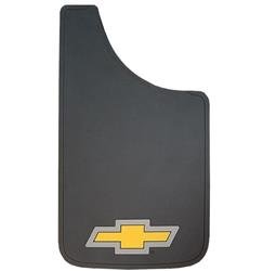 Plasticolor , Mud Flap Plasticolor 000540R03 Easy-Fit Series, Universal 11" x 19", Set Of 2, Flat, Chevrolet Logo, Black, Fiberglass Reinforced