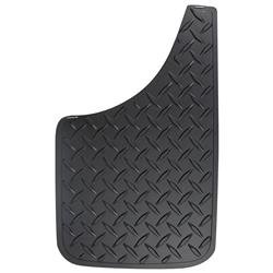 Plasticolor , Mud Flap Plasticolor 000549R01 Universal 9" x 15", Set Of 2, Flat, Diamond Plate Look, Black, Fiberglass Reinforced