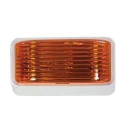 Arcon , Porch Light Arcon 18109 12 Volt, Rectangular, 5-3/4" Length x 3-1/2" Height, Surface Mount, White Base With Amber Lens, Without Switch