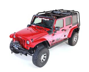 Rugged Ridge , Roof Rack Rugged Ridge 11703.02 Direct Fit; 300 Pound Load Capacity; Tilts For Access To Sunrider Soft Top/ Freedom Hard Top; Powder Coated; Black