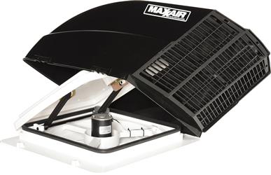 MaxxAir Ventilation Solutions , Roof Vent Cover MaxxAir Ventilation Solutions 00-955002 Fan/ Mate ™, Exterior Mount, Dome Type Ventilation Cover, Vented On One Side, Black, Polyethylene